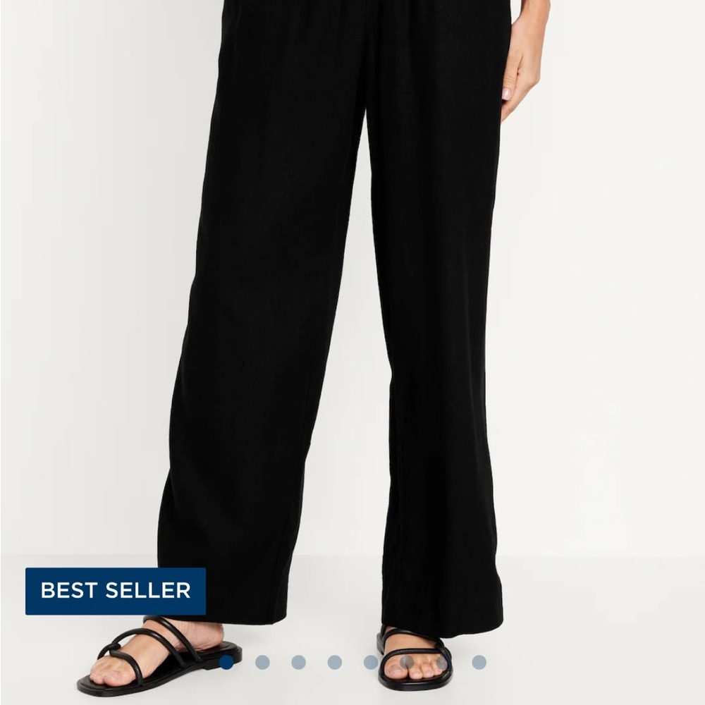 High-Waisted Linen-Blend Wide-Leg Pants